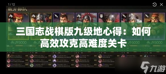 三国志战棋版九级地心得：如何高效攻克高难度关卡