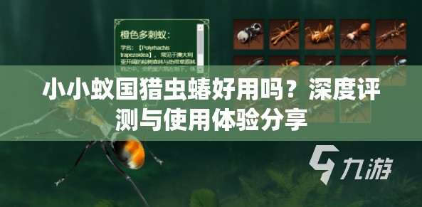 小小蚁国猎虫蝽好用吗？深度评测与使用体验分享