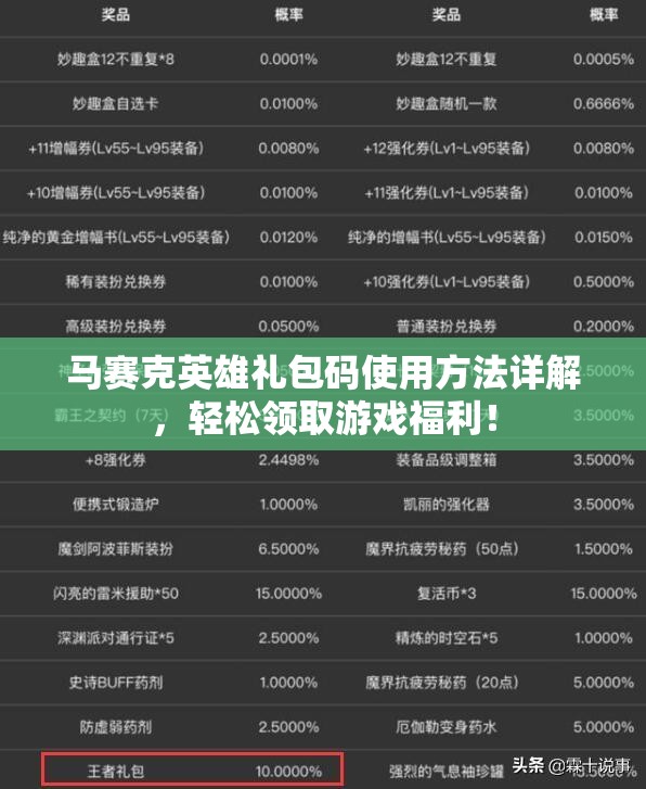 马赛克英雄礼包码使用方法详解，轻松领取游戏福利！