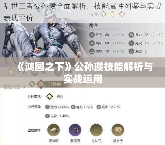 《鸿图之下》公孙瓒技能解析与实战运用